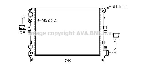 AVA QUALITY COOLING Радиатор, охлаждение двигателя CNA2079